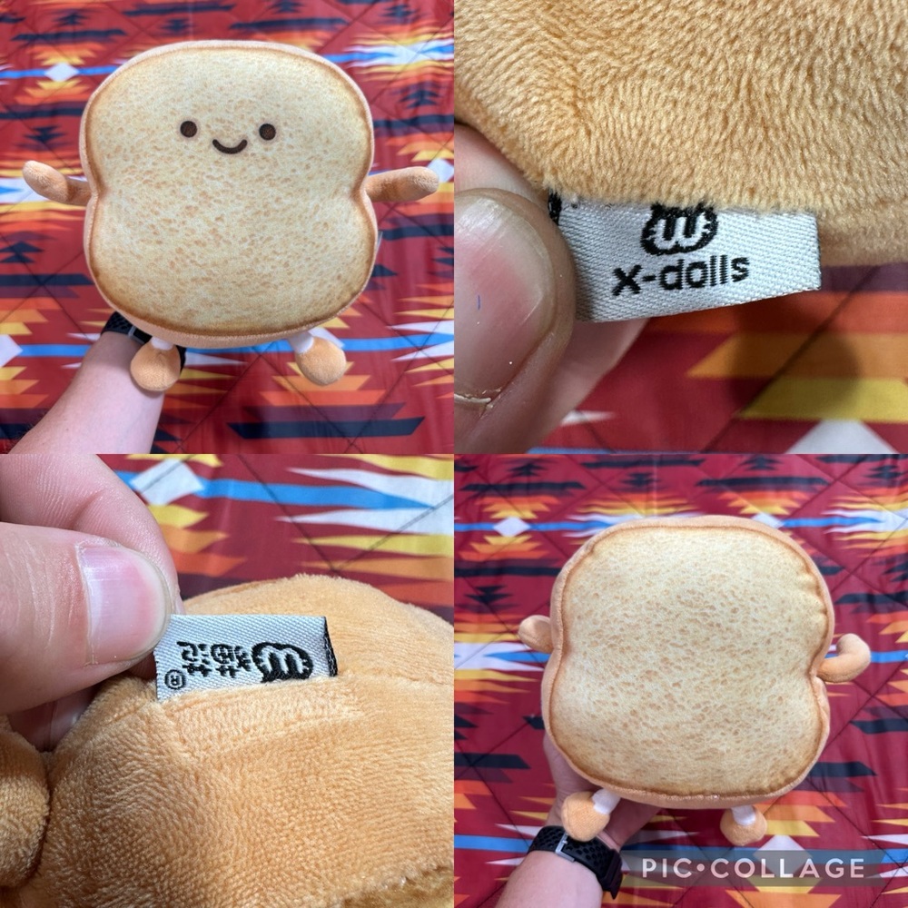 X-DOLLS Toast Slice Bread 8" Plush Novelty Food Pillow Stuffed Toy Soft